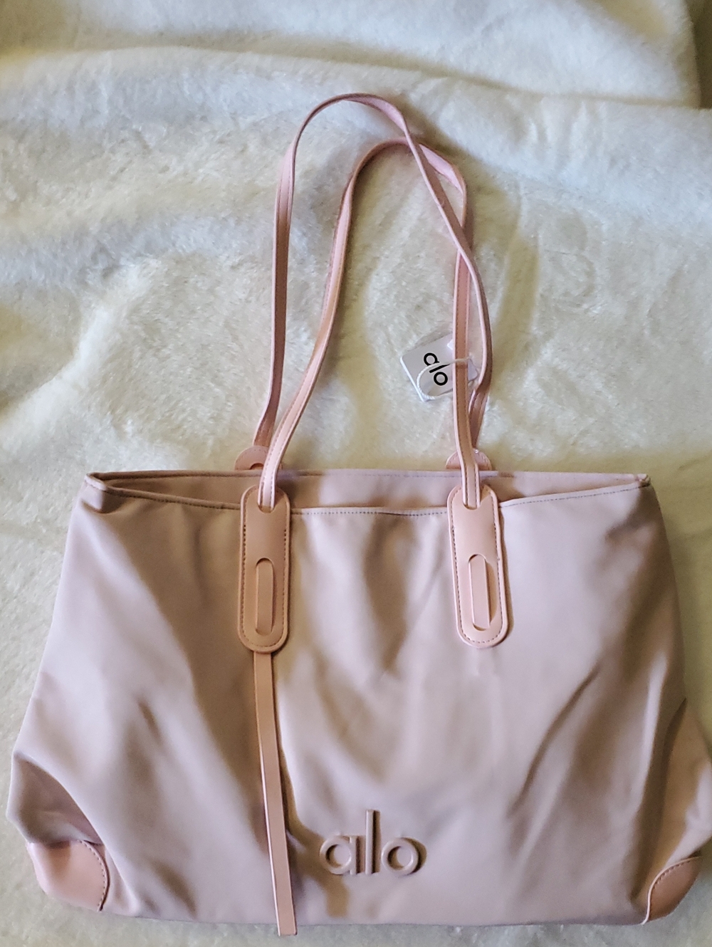 ALO Yoga Blush Pink Tote Bag with Logo Accent